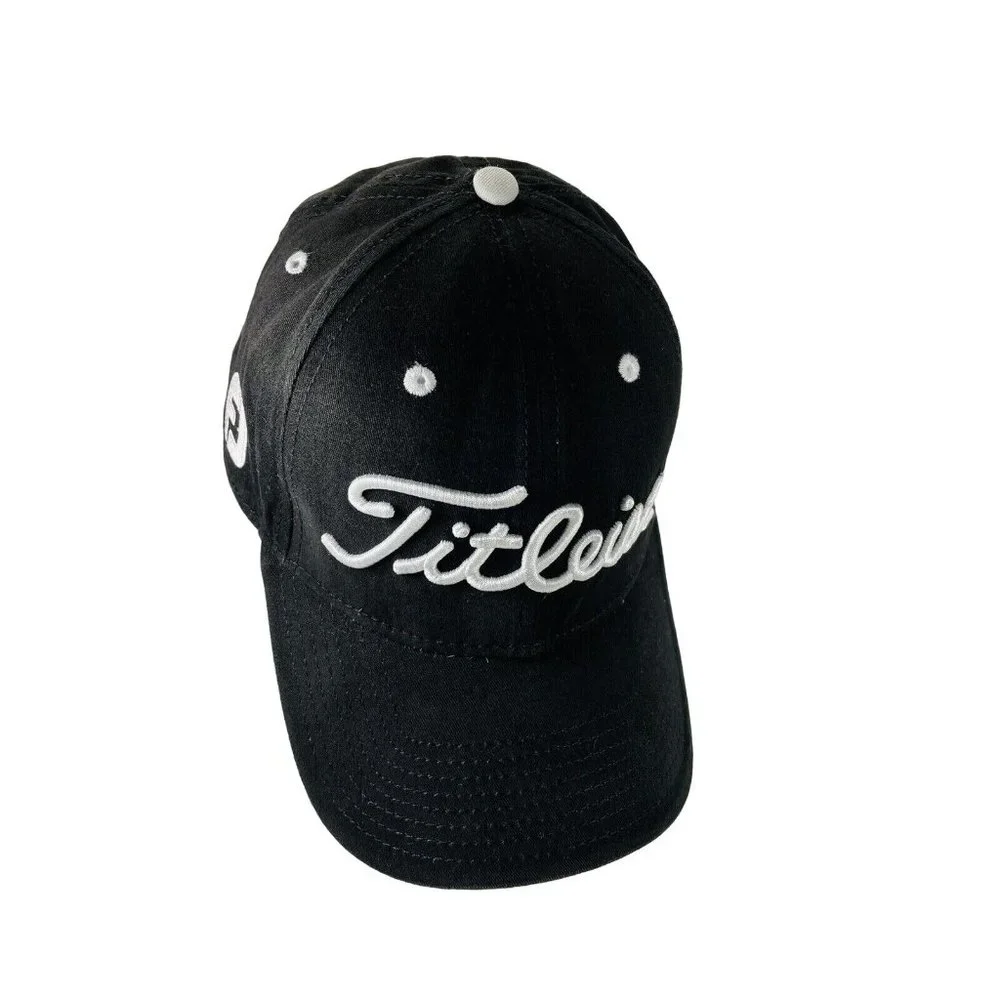Titleist FJ Pro V1 Logo Golf Baseball Cap Hat Adjustable Black White Embroidered - Picture 1 of 12
